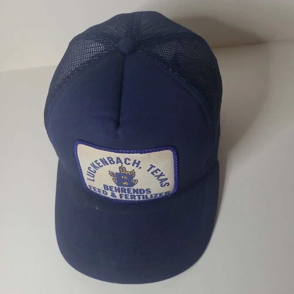 Vtg Behrends Feed Fertilizer  Trucker hat big Patch Texas K Products